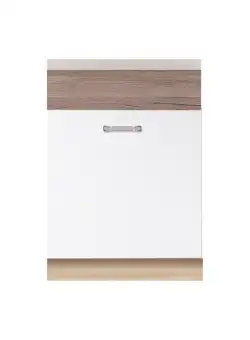 Front masina de spalat vase ECO-ZM60, 1 usa, alb lucios + stejar sanremo, 60 cm