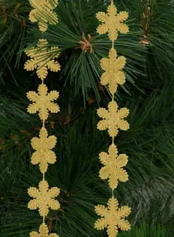 Ghirlanda de Craciun - Fulgi de nea - 2.7 m - aurie