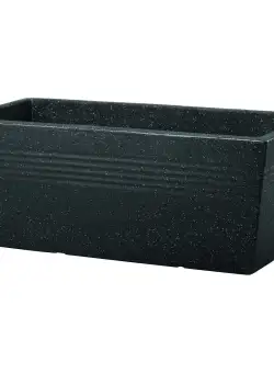 Ghiveci orizontal imitatie marmura negru fara farfurie Keter Piazza 19 L