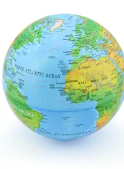 Glob pamantesc, rotire automata, LED RGB, diametru 14 cm