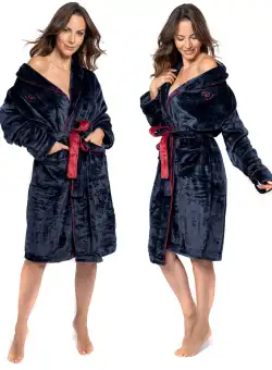 Halat de baie Roger Women Navy Red