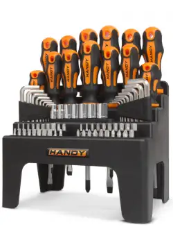 HANDY - Set de surubelnite - 77 de piese, cu chei negative, chei tubulare, capete bit