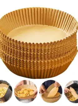 Hartie de copt pentru friteuza si tava, unica folosinta, 16x20x4.5 cm, Maro