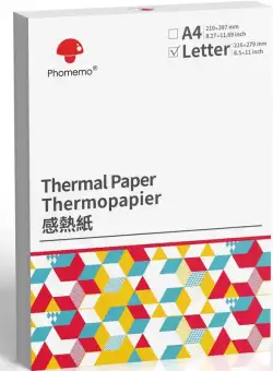 Hartie termica A4 Phomemo pentru imprimanta termica, 200 buc/top