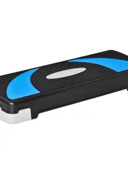 HOMCOM Aerobic Fitness Step, Stepper reglabil la 3 inaltimi 10-15-20 cm pentru antrenament acasa si la sala, albastru si negru