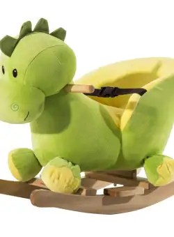 HOMCOM, balansoar dragon copii 60x33x45cm, verde si galben | Aosom Ro