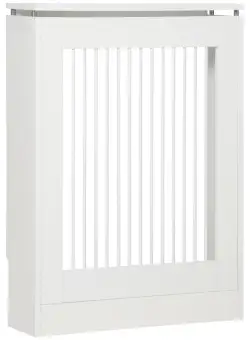 HOMCOM Capac Radiator din MDF si Otel Alb 60x18x84cm Design Simplu si Elegant pentru Acoperire Calorifer | Aosom Romania