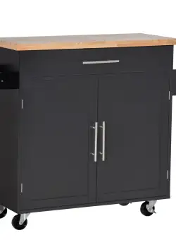 HOMCOM Cărucior Bucătărie cu Sertar și Dulapior, 4 Roți Ușor de Manevrat, Spațiu Depozitare, Design Modern | Aosom Romania