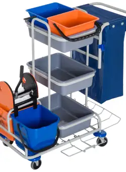 HOMCOM carucior curatenie, 4 galeti, 118×73×103 cm | AOSOM RO