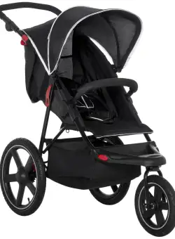 HOMCOM Cărucior Sport pentru Copii 0-36 Luni, Pliabil, cu Baldachin și Coș de Depozitare, 128x58x106 cm, Negru | Aosom Romania