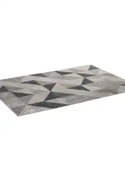 HOMCOM Covor gri modern, covoare geometrice covor mare pentru sufragerie, dormitor, sufragerie, 140x200 cm