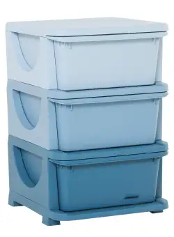 HOMCOM dulap cu 3 sertare, din plastic, 37x37x56.5 | AOSOM RO