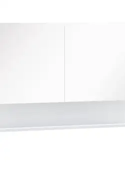 HOMCOM Dulap cu Oglindă de Perete cu Lumini LED și Rafturi Reglabile din Sticlă și MDF pentru Baie | Aosom Romania