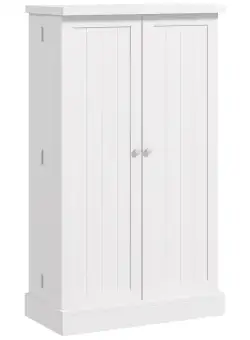 HOMCOM Dulap de Bucatarie, Dulap de Depozitare de Bucatarie Independent cu Usi Duble, Rafturi cu 5 Nivele, 12 Rafturi pentru Condimente si Rafturi