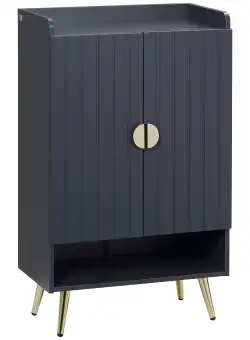 HOMCOM Dulap de pantofi modern cu 4 niveluri, cu 2 usi si rafturi reglabile pentru pana la 15 pantofi | AOSOM RO