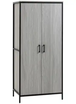 HOMCOM Dulap Industrial Modern pentru Organizare cu 2 Uși Gri Metalic 180cm pentru Living sau Birou | Aosom Romania