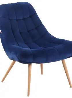 HOMCOM Fotoliu Modern Capitonat în Tesatura Albastră, Confortabil pentru Dormitor cu Sezut Extra Large, 76x87x82cm | Aosom Romania