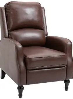 HOMCOM Fotoliu Relax Rabatabil 90° si 150° Manual pentru TV, sufragerie, camera, design modern din piele 73x86x104cm