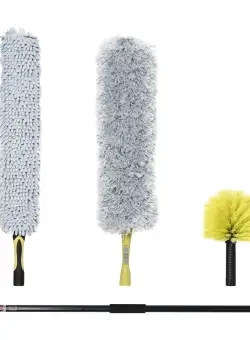 HOMCOM Kit de Curățare cu Stâlp Telescopic 3,5m și Cap Pliabil, Microfibră pentru Praf | Aosom Romania