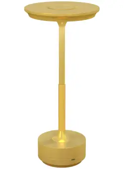 HOMCOM Lampă de masă tactilă cu LED, lampă de noptieră fără fir cu baterie reîncărcabilă de 4000 mAh, 3 tonuri de lumină, Ø13x28,5cm auriu | Aosom RO