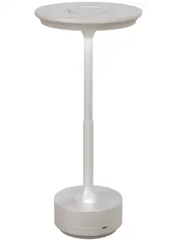 HOMCOM Lampă de masă Touch LED, Lampă de Noptieră Fără Fir cu Baterie Reîncărcabilă, 3 Tonuri de Lumină, Ø13x28,5 cm, Argintiu