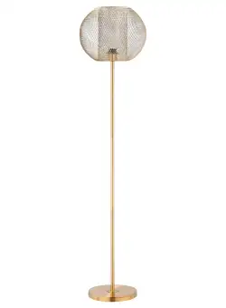 HOMCOM Lampă de Podea Auriu, Design Modern cu Abajur, Ideală pentru Camera de Zi și Dormitor, E27 40W, Metal | Aosom Romania