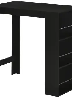 HOMCOM Masă de Bucătărie cu 3 rafturi, 112x57x106 cm, Negru | Aosom Romania