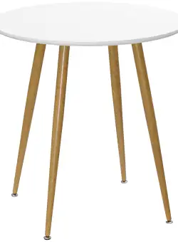 HOMCOM Masă de Sufragerie Modernă, Blat Mat, Masuță de Cafea, Φ72x75 cm, Alb, Design Contemporan | Aosom Romania