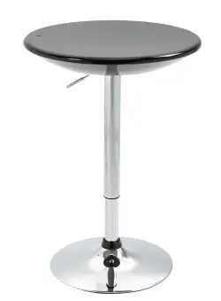 HOMCOM Masă Rotundă Bar cu Plan Rotativ, Înălțime Ajustabilă, Oțel, Φ61x76-97cm, Negru | Aosom Romania
