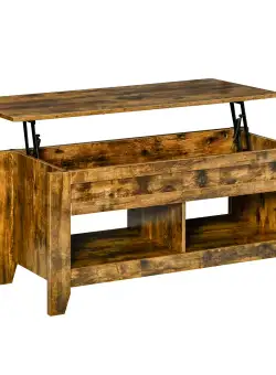 HOMCOM Măsuță de Cafea Elegantă cu Blat Rabatabil pentru Spațiu Suplimentar 105x50x49 cm Maro | Aosom Romania