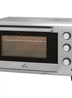 HOMCOM Mini Cuptor Electric cu Convectie 30L pentru Bucătărie Blat Temperatură Ajustabilă 1600W Accesorii Incluse | Aosom Romania