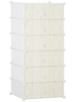 HOMCOM Mobilier Modular pentru Încălțăminte, 6 Cuburi Design Semicristal din PP și ABS, 45x35x17cm, Alb, Soluție Compactă | Aosom Romania