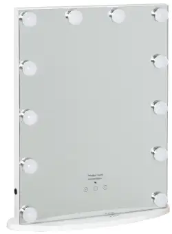 HOMCOM Oglindă de Machiaj cu Becuri LED, Design Modern și Funcțional, Ideală pentru Orice Dormitor, Alb | Aosom Romania