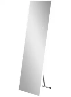 HOMCOM Oglindă de Podea cu LED-uri, Fără Ramă, Montabilă pe Perete sau Auto-Stând, 150x50 cm, Argintiu | Aosom Romania