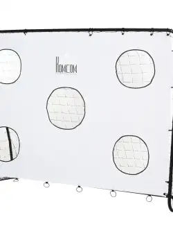 HOMCOM Poarta de Fotbal pentru Adulti Copii Plasa din PE, din Metal si Oxford, Alb si Negru, 240x88x171,5cm