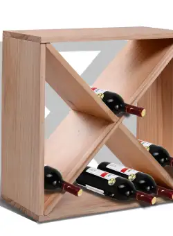 HOMCOM Raft pentru Sticle de Vin și Lichioruri, Capacitate 24 Sticle, Lemn Natural, Design Elegant | Aosom Romania