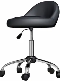 HOMCOM Scaun Salon Reglabil, Rotativ, Înălțime Ajustabilă, Piele PU, cu Roti, Negru | Aosom Romania