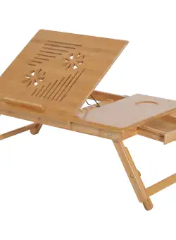 HOMCOM suport laptop, pentru pat, 55x35x22-30cm | AOSOM RO