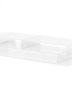 HOMCOM Suport Monitor Acrilic cu Spațiu pentru Tastatură, Organizator Birou Multifuncțional, Transparent, 50.8x19x12 cm | Aosom Romania