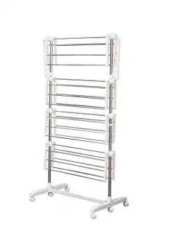 HOMCOM Suport Uscător de Rufe Reglabil, Design Spațios, (80-142)x55x172 cm, Argintiu | Aosom Romania