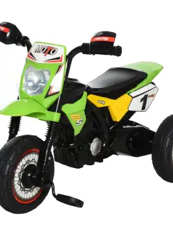 HOMCOM Tricicletă Copii Stil Motocicletă cu Pedale, Efecte Luminoase și Sonore, 3 Roți Late, pentru 18-36 Luni, Roșu | Aosom Romania