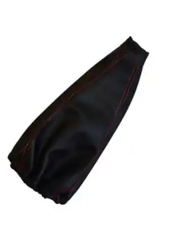 Husa schimbator viteze piele neagra, cusatura rosie