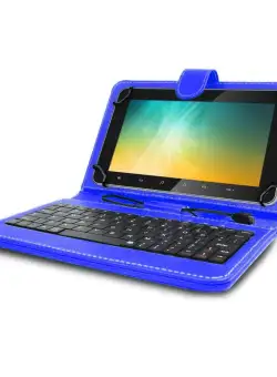Husa tableta model X cu tastatura MRG L-404, MicroUSB, 10 inch, Albastru C404