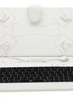 Husa tableta MRG M536, Cu tastatura, MicroUSB, Model X, 7 inch, Alb C536