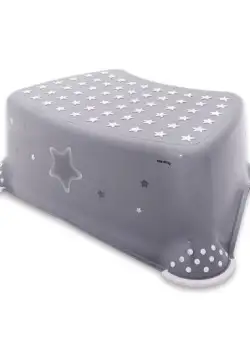 Inaltator baie antiderapant Lorelli, 40,5 x 29 x 14 cm, Stars Grey