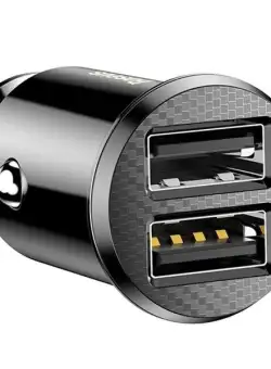 Incarcator auto BASEUS Grain 2x USB 5V 3.1A pentru socket bricheta (negru) CCALL-ML01