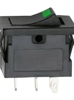 Interupator basculant 1 circuit 15A-12VDC OFF-ON, cu LED verde