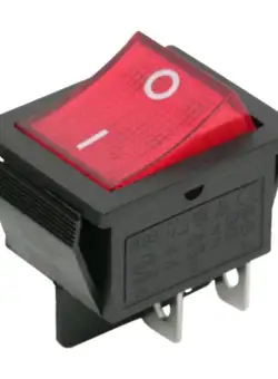 Interupator basculant 1 circuit 16A-250V OFF-ON, lumini de rosie