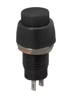 Intrerupator cu apasare, 1 circuit, 2A-250V OFF-(ON), negru, set 5 buc.