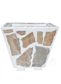 Jardiniera 50/50 placata cu piatra poligonala Rhodos